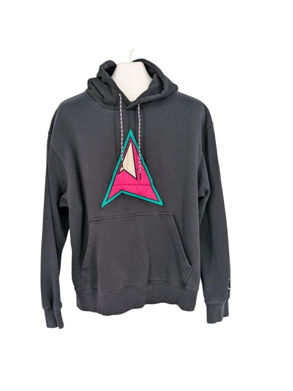 Jordan Hoodie Standard Fit Pullover Fleece Logo Patchwork Y2K Streetwear Large